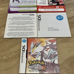 * Pokemon White Verson 2 Instruction Booklet Only - Nintendo DS