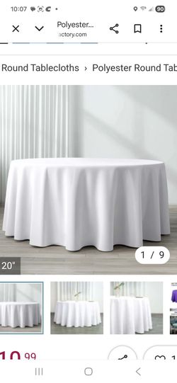 23 Round/ White Tablecloths