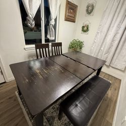 Dining Table 3 Chairs And Bench 
