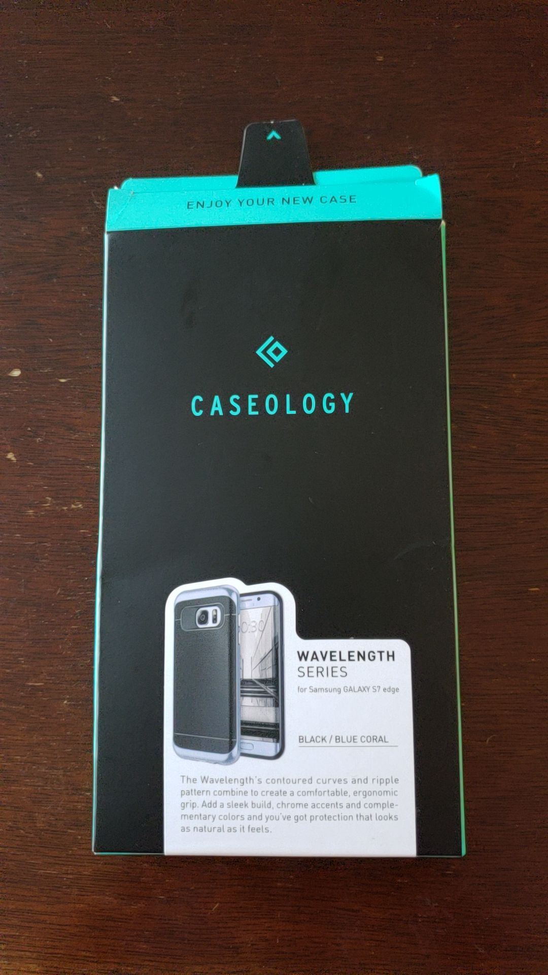 Samsung Galaxy S7 Edge Case: Black and Blue Coral (Caseology Wavelength Series)