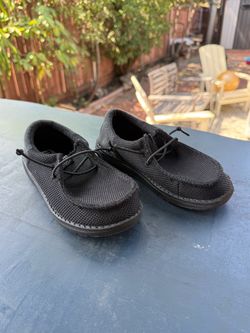 Hey Dude Wally Youth Funk Mono Casual Loafer Black Fabric US C13