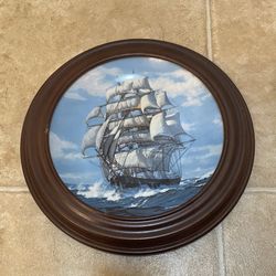 Vintage Antique Art Paint Wall decor planter with wood frame