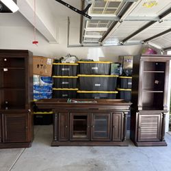 Traditional Brown TV Stand (with specs)