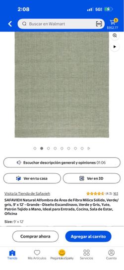 safavieh natural solid milica fiber area rug green grey 9x12 large design hand woven