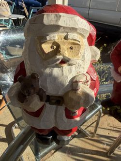 Christmas Santa Vintage Holiday Bazaar Carved Look Saint Nick Figurine 4"