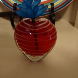 5" Tall Heart Shaped Glass Vase