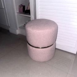 Two Ottoman Poufs Storage Ottoman Pink 