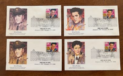 1993 Elvis Presley Fleetwood First Day Cover Set – Complete 4 Cover Collection – Memphis FDI USPS Stamp