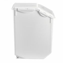 168# Rice Storage Container, 3.5Gal/15Lx2 + 4.5Gal/20Lx2 Large Dog Food Dispenser Bin, Kitchen Ingredient Grain Cereal Bin, Pet food Containers with W