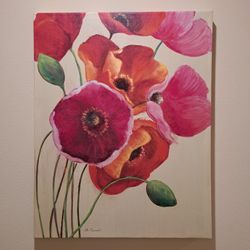 Tall Poppies Canvas Wall Art  28" x 22" x 1.5" By Elle Summer Floral