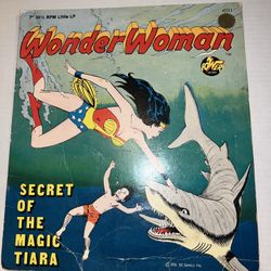 Vtg Wonder Woman Secret Of The Magic Tiara 7" 33 1/3 Rpm Little LP Record 