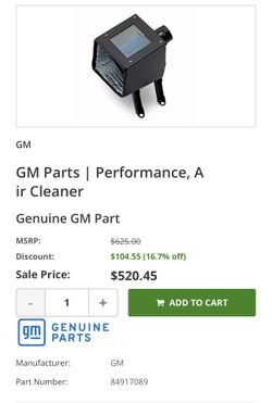 Chevy Colorado GM Performance Cold Air Intake System