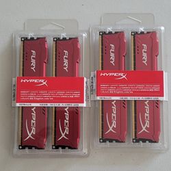 Kingston HyperX FURY 32GB Kit (4x8GB) 1866MHz DDR3 CL10 DIMM - Red