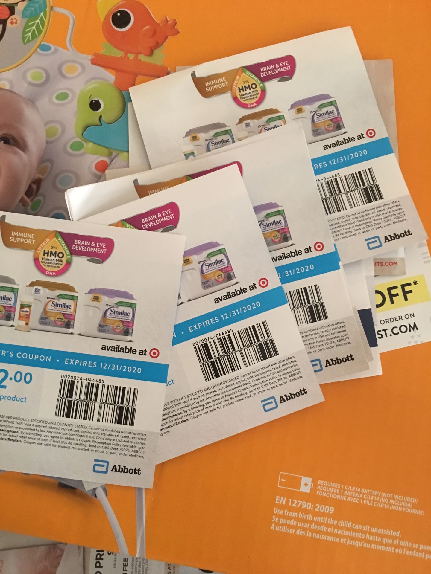 Baby bouncer plus free coupons (similac formula) and more