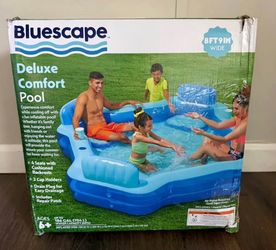 Bluescape deluxe comfort pool 8ft 9 in wide 4 cushion seat and 2 cup holders