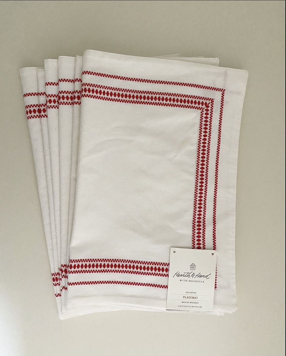 Set Of 6 Placemats - Hearth And Home Magnolia For Target 2017 (NEW)