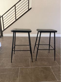 2 Black Bar Stools