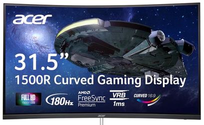Acer ED320QR 31.5” Curved Gaming Monitor | FHD 165Hz 1ms VA FreeSync (Open Box)