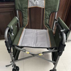 Pro Ozark Trail Fishing Steel Director's Chair with Rod Holder