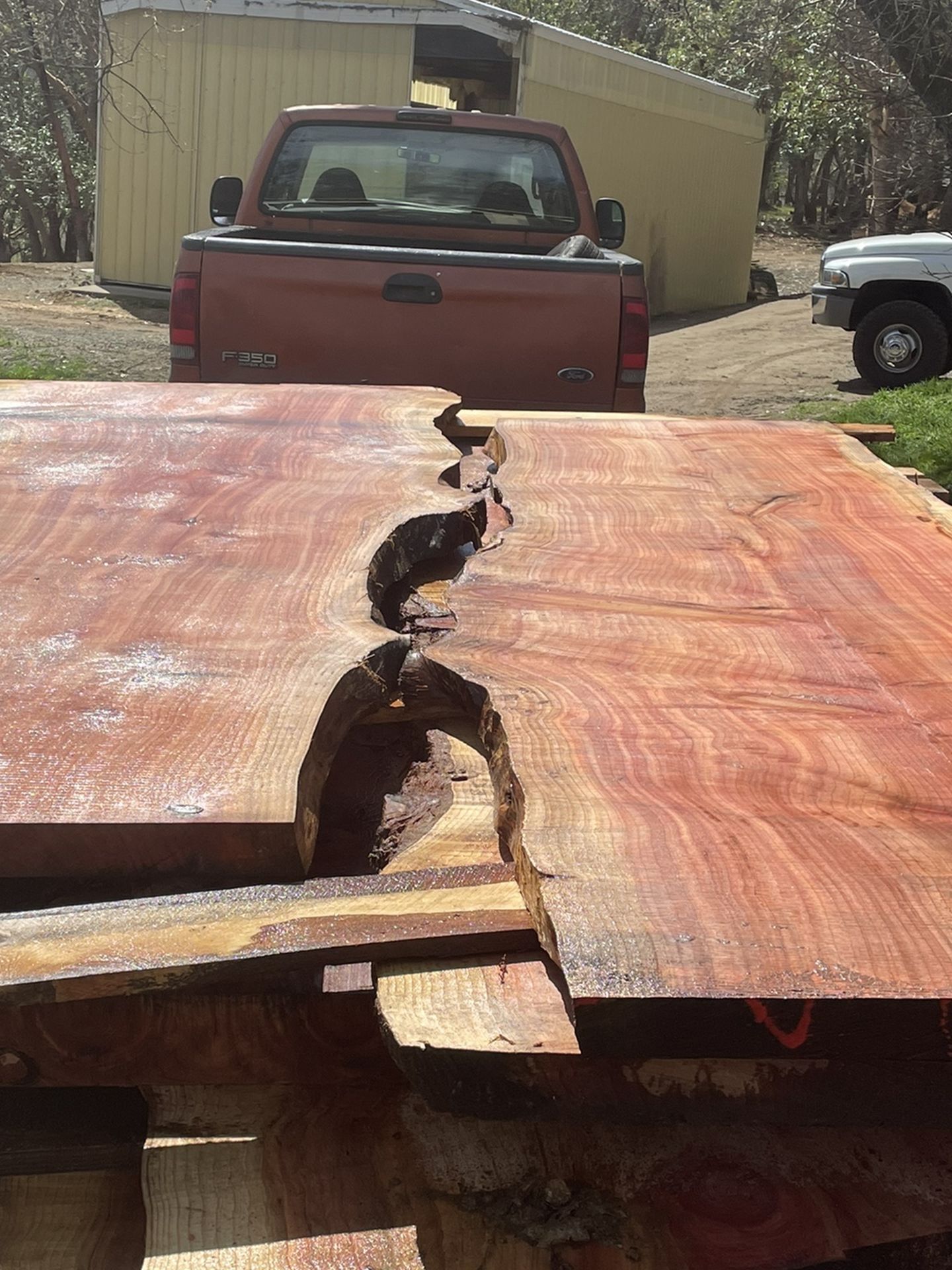 Beautiful Stunning Large Redwood Live Edge Slabs