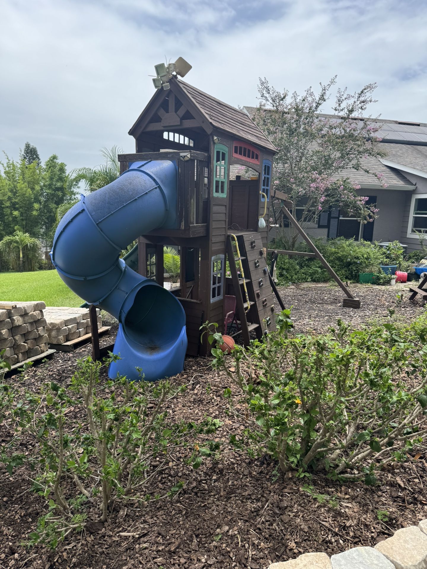 Children’s Swing Set, Slide  And Clubhouse-FREE