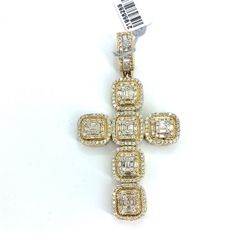 14Kt Yellow Gold Diamond Cross Pendant 18.40g 4.28CTW 21968269