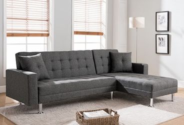 Brand new grey linen convertible sectional