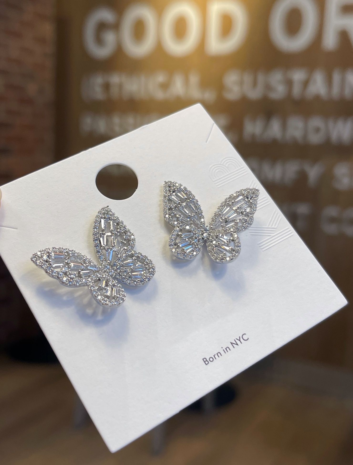 New Exaggerated Zircon Butterfly Series Butterfly Earrings/Necklace/Ring