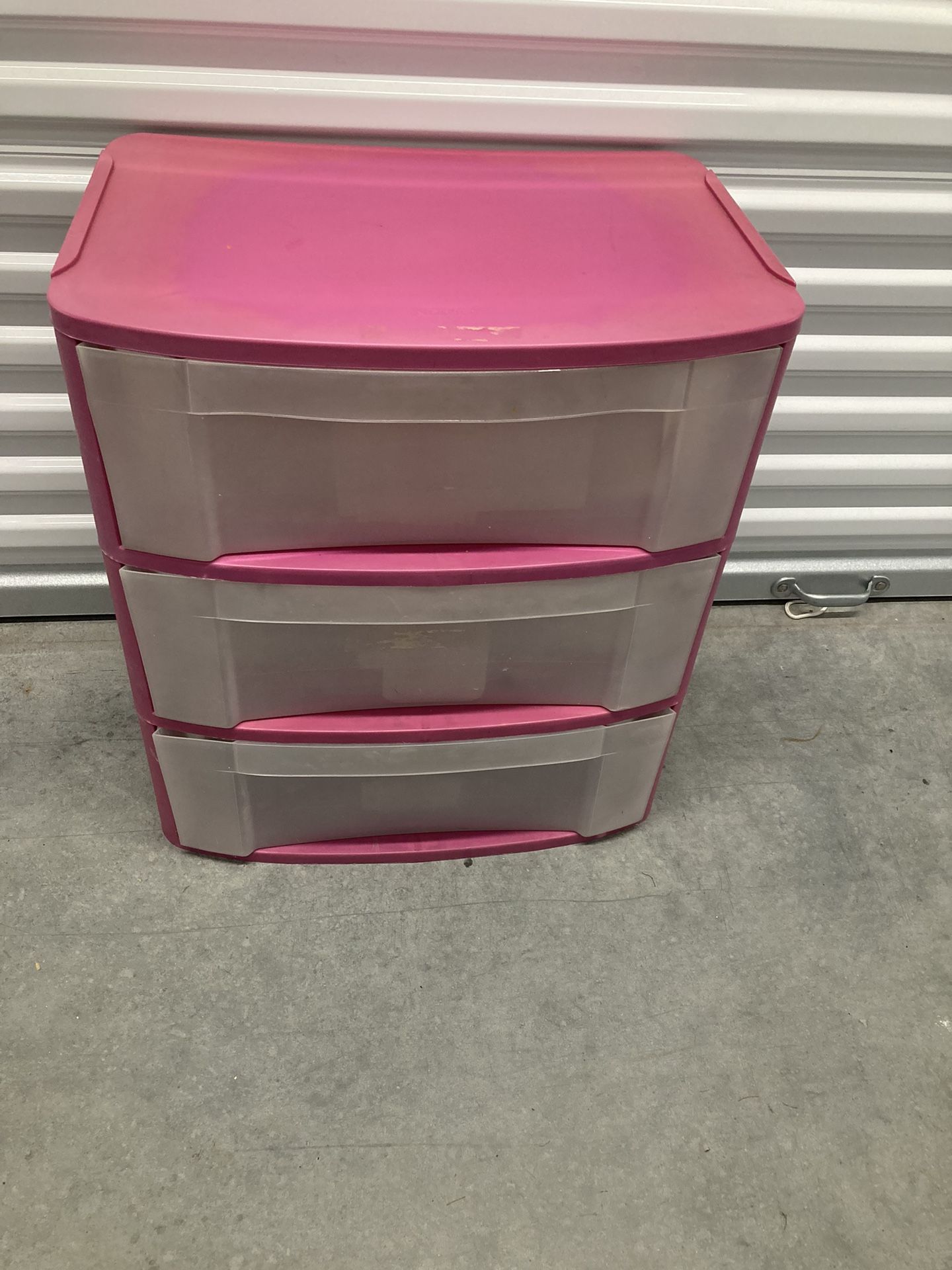 Pink Plastic Storage Drawers 