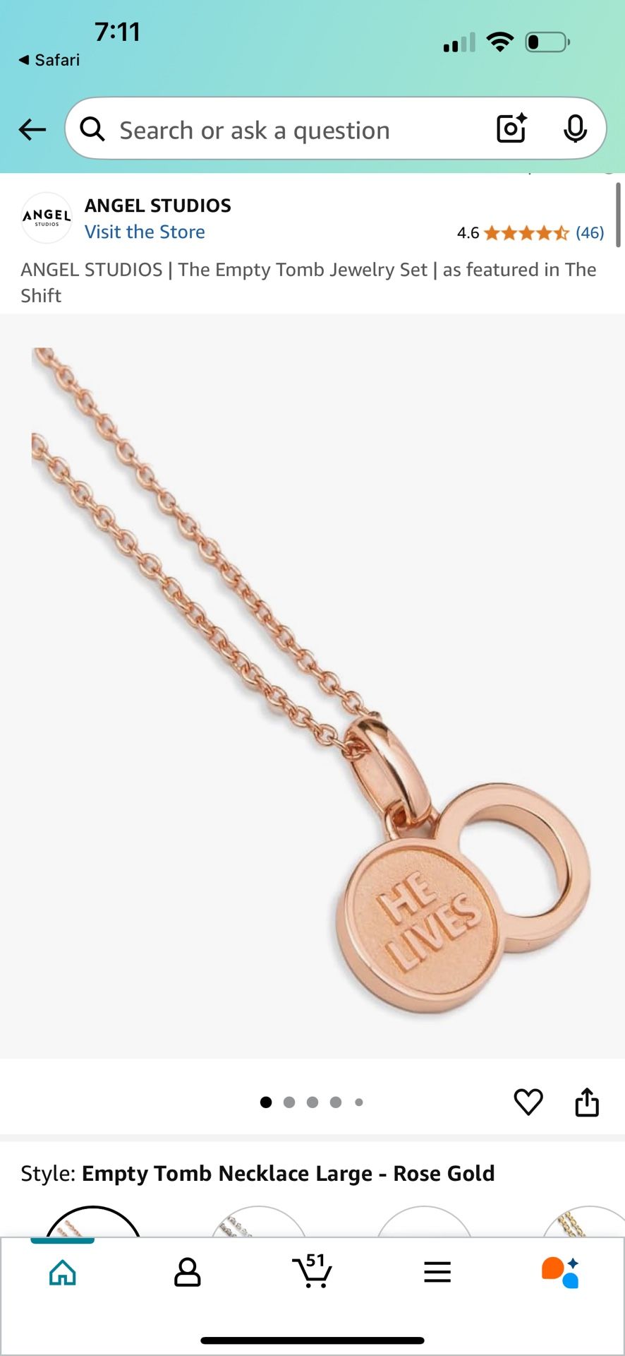 The Shift Angel Studios Rose Gold Necklace