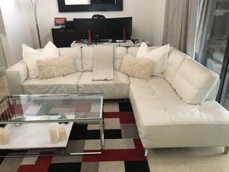 Natuzzi White Leather Couch