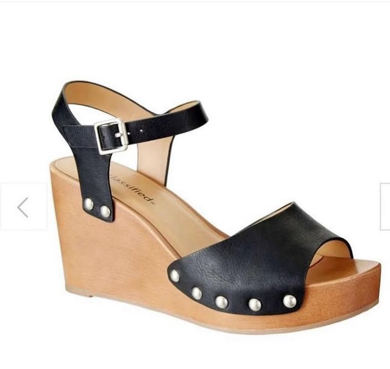 Black Wedge Sandal