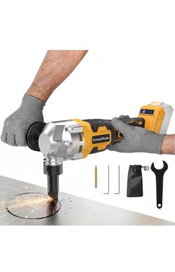 Nibbler de metal inalámbrico compatible con batería Dewalt 20V MAX (sin Nibbler eléctrico de metal de calibre 18 con mango de asistencia y 2 cuchillas