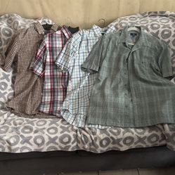 4 Men's Plaid Short Sleeve Shirt