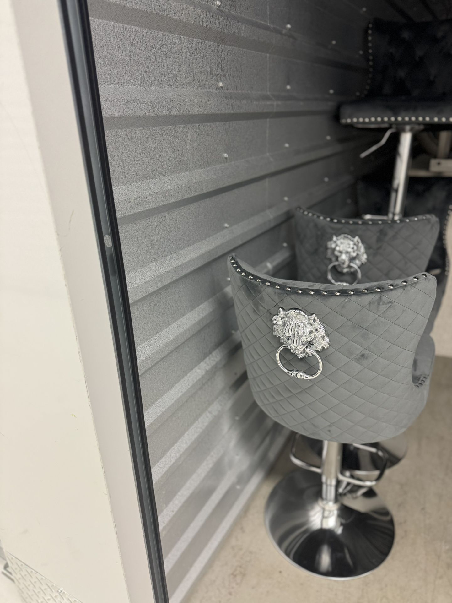 Gray Swivel Bar Stools
