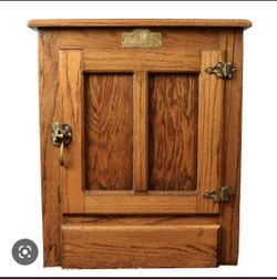 Antique Polar Bear Oak Ice Box