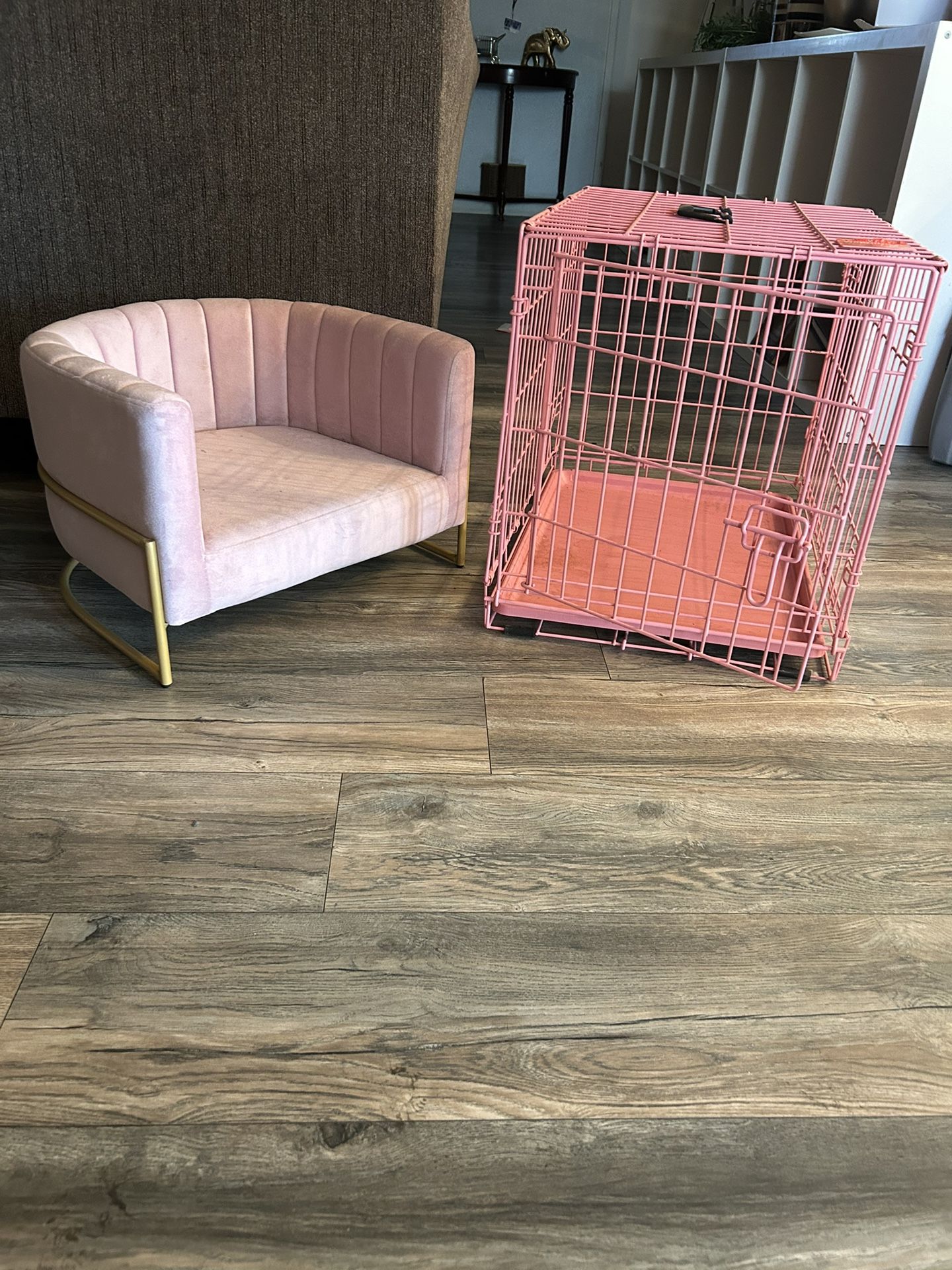 Pink Dog Crate And Chair $60