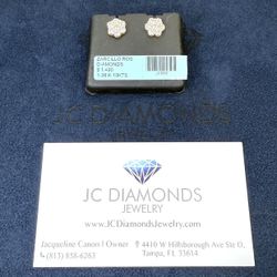 Earrings Diamonds Natural Real 10k Gold 