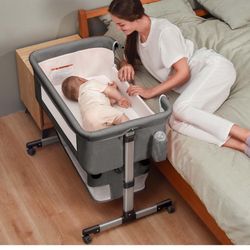 Bedside Crib,3 in 1 Baby Crib Adjustable Portable Bed for Infant,Baby Bassinet with Mosquito net New