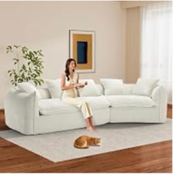 Cream curved sofa