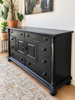 Large Black Buffet / Sideboard Cabinet – 66” Wide