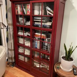 Pottery Barn - Red China Closet / Book Case