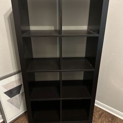 Black open shelf bookcase 
