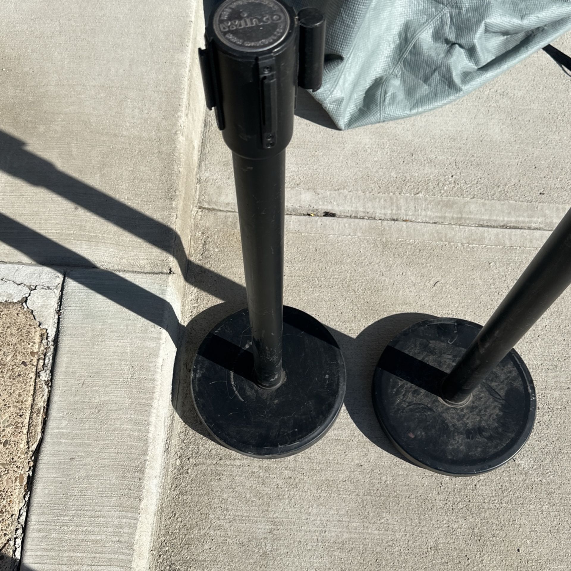 Winco Stanchion Post with Retractable Belt - Black