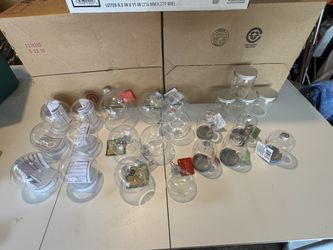 Assorted Clear Plastic Fillable Ornaments/Snow Globes/Jars