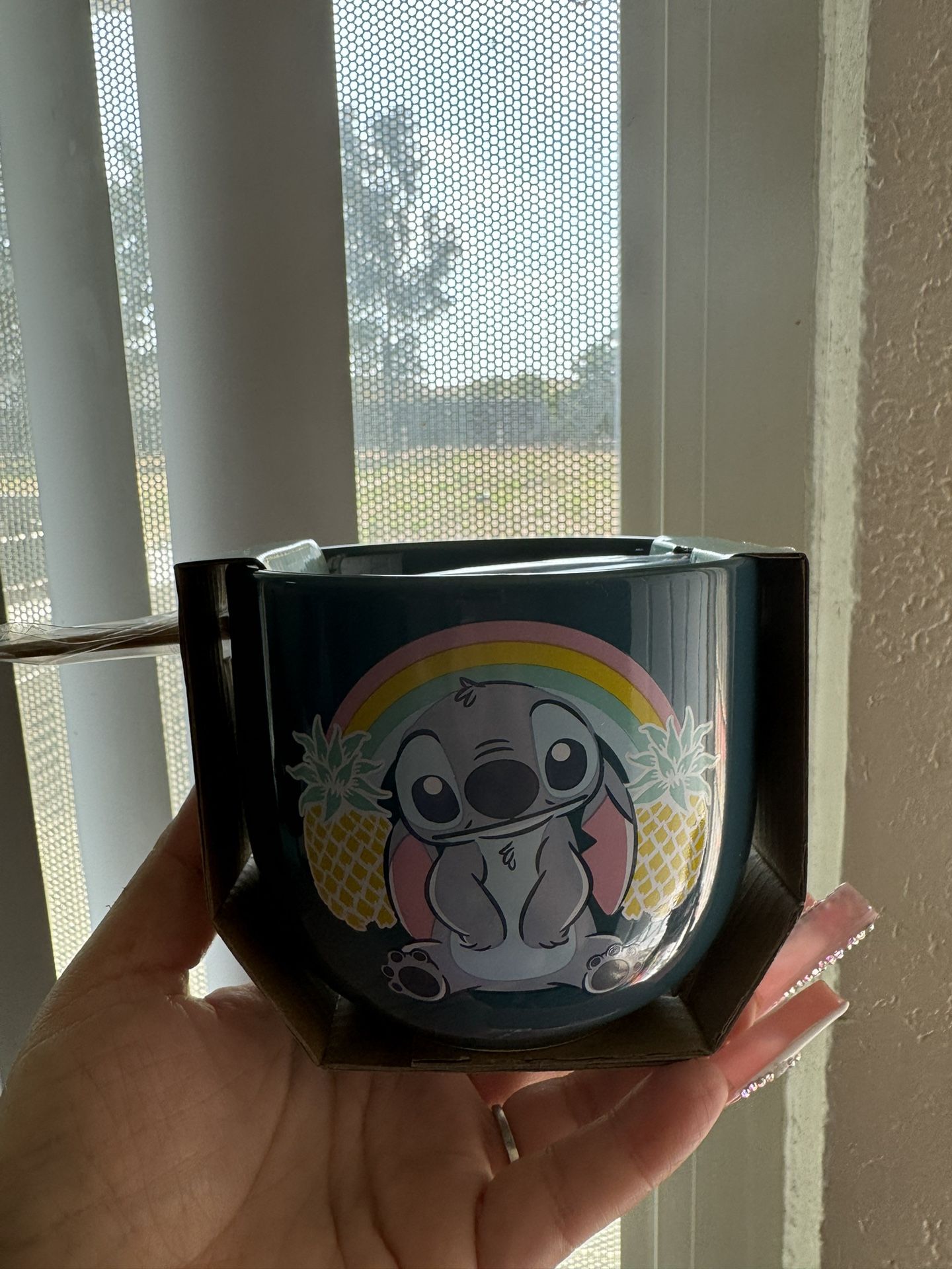 Disney Stitch Ceramic Bowl & Chopsticks 16oz Brand New /