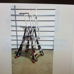 Little giant 3' to 5' adjustable safety cage ladder model 18503 - 240