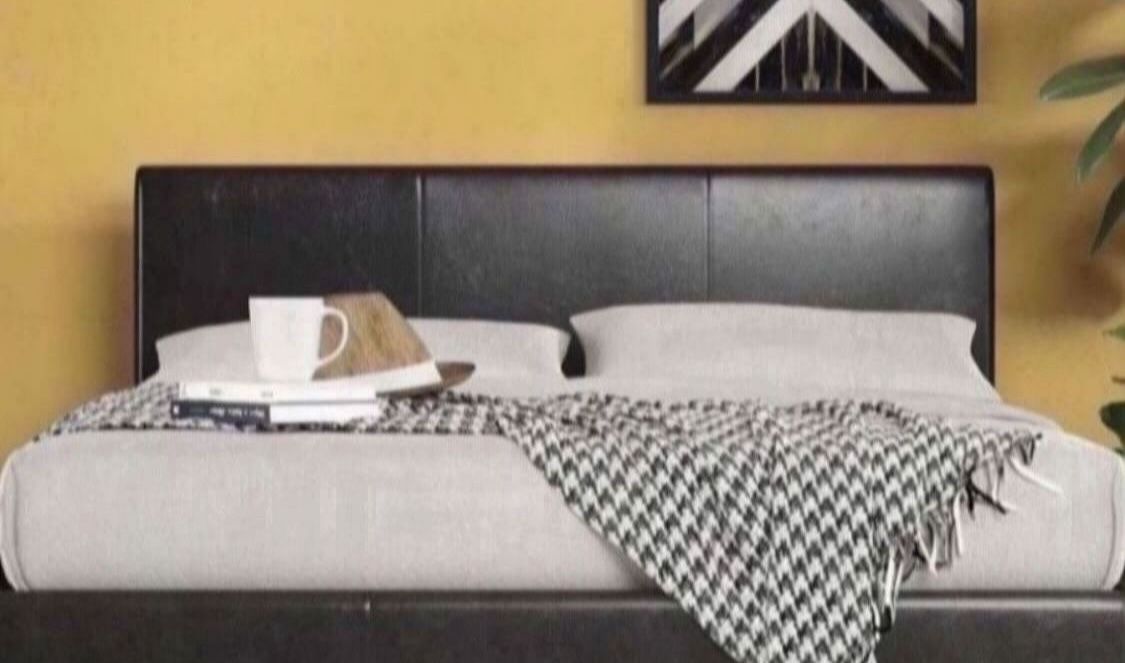 Faux Leather Platform With Bed