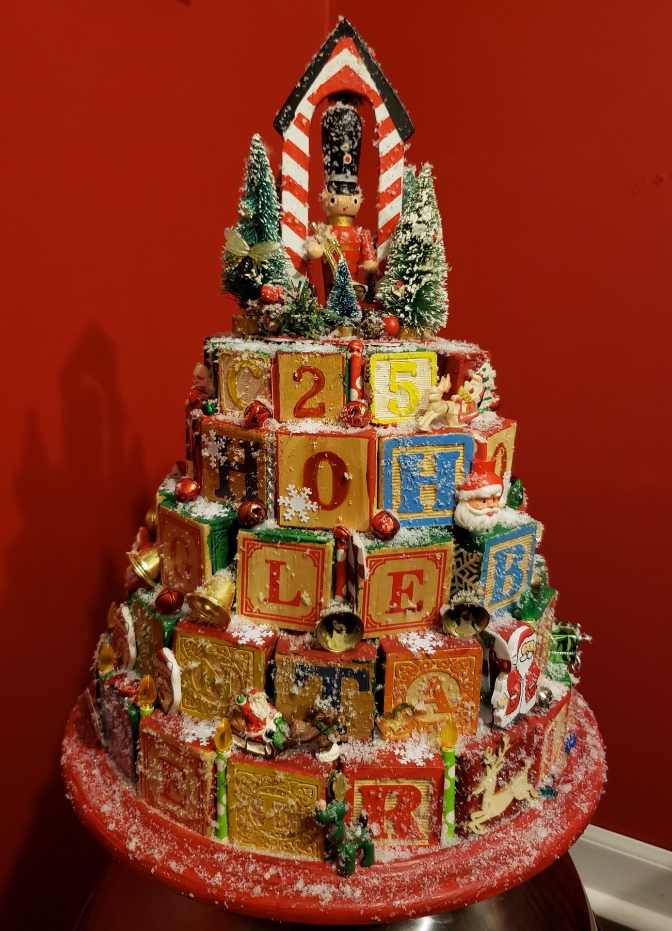 Vintage Christmas Block Tree