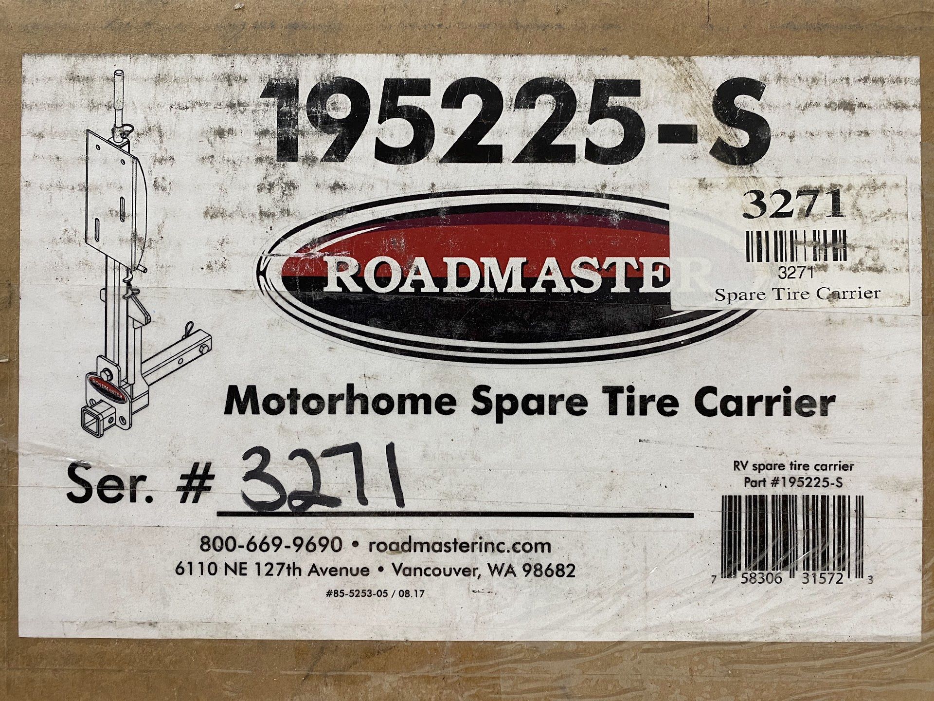 Roadmaster Motorhome Spare Tire Carrier